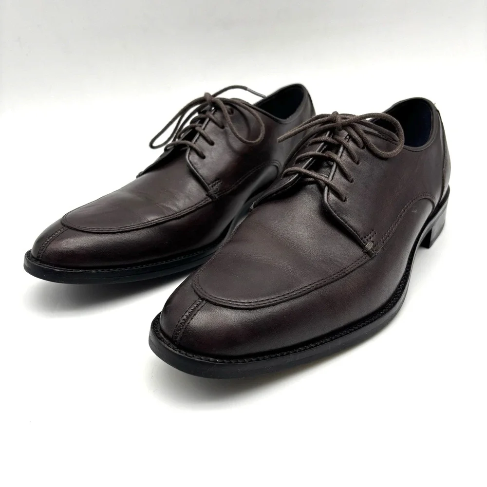 Cole Haan Lennox Hill Grand.OS Dark Brown Split Leather Dress Oxfords Men's 8M